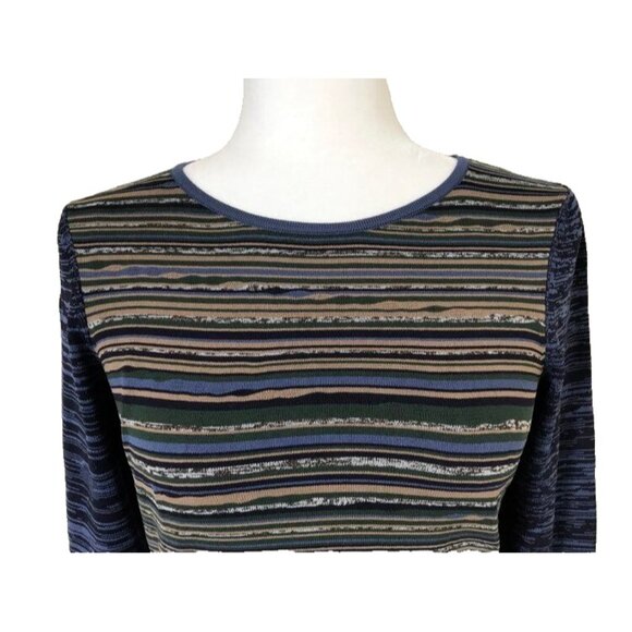 BROOKS BROTHERS Long Sleeve Nylon Sweater Womens Size XS Striped Made in Italy - Picture 2 of 7